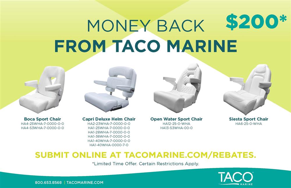 TACO Marine TACO Seating boat seats rebate